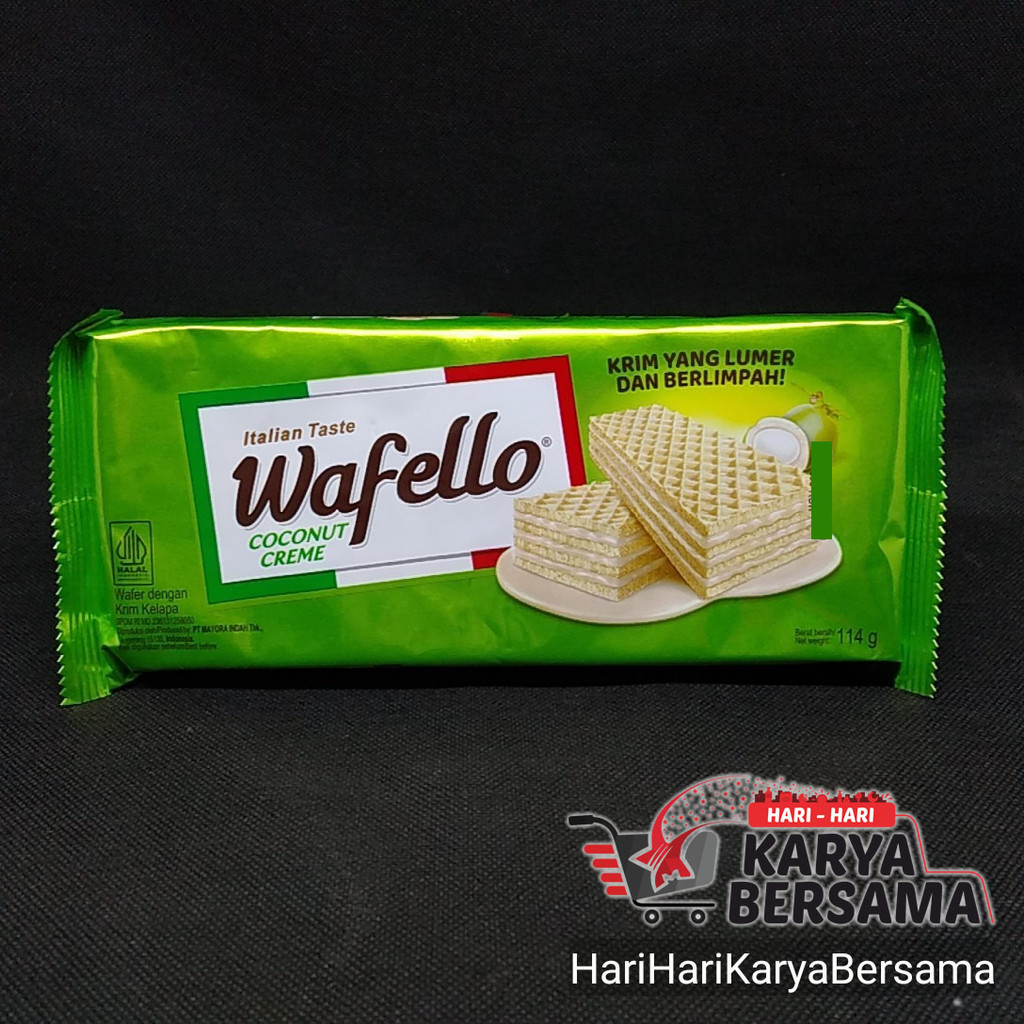 

MAKANAN RINGAN WAFER WAFELLO WAFER COCONUT CREME 114GR