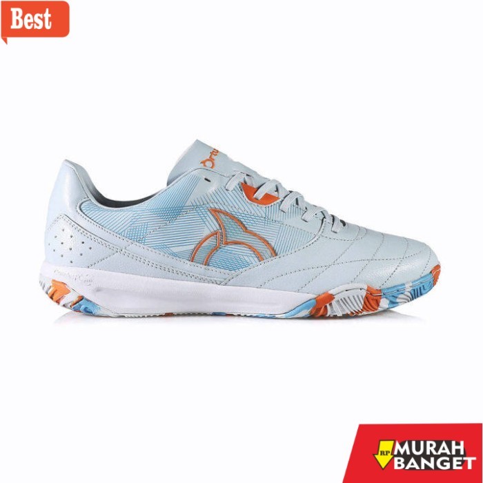 rekomendasi sepatu futsal Sepatu Futsal Ortuseight Jogosala Crusher V2 - White/Camo And Cloud Blue/C