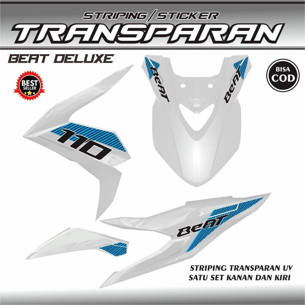 STIKER TERLARIS STIKER TRANSPARAN ORIGINAL STIKER STRIPING BEAT BARU 2020 / 2024 TRANSFARAN MOTOR HO