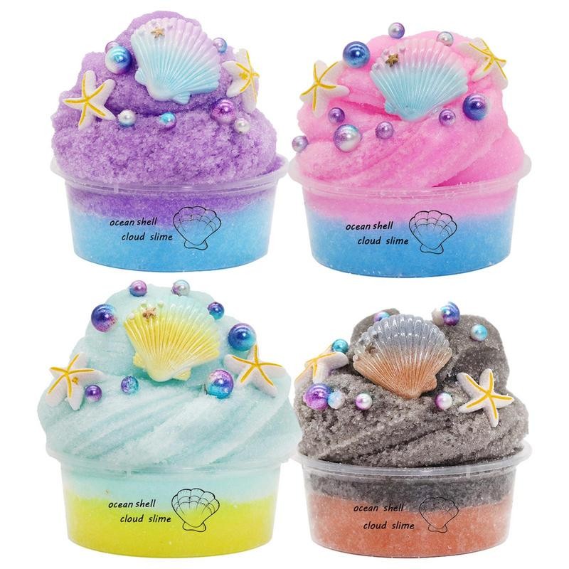 

60ML Clear Slime For Kids Scented Crystal Fluffy Stretchy Soft Putty Stress Relief Toys Fake Candy Birthday Gifts Party Favors