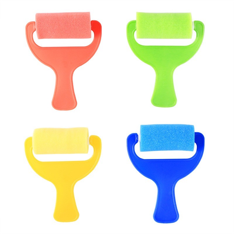 

4pcs/Set Sponge Stamp Brush Children Drawing Toys Kids Painted Roller Graffiti Sponge Brush DIY Art Creative Craft Educational