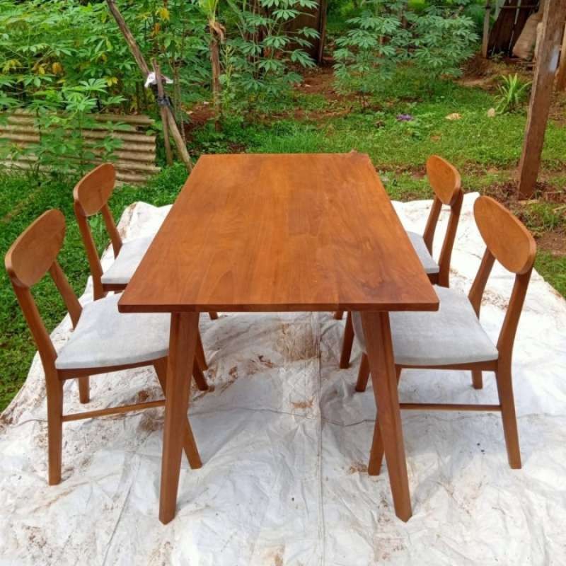 meja makan minimalis jati - Set Meja Makan Jati - Meja Makan