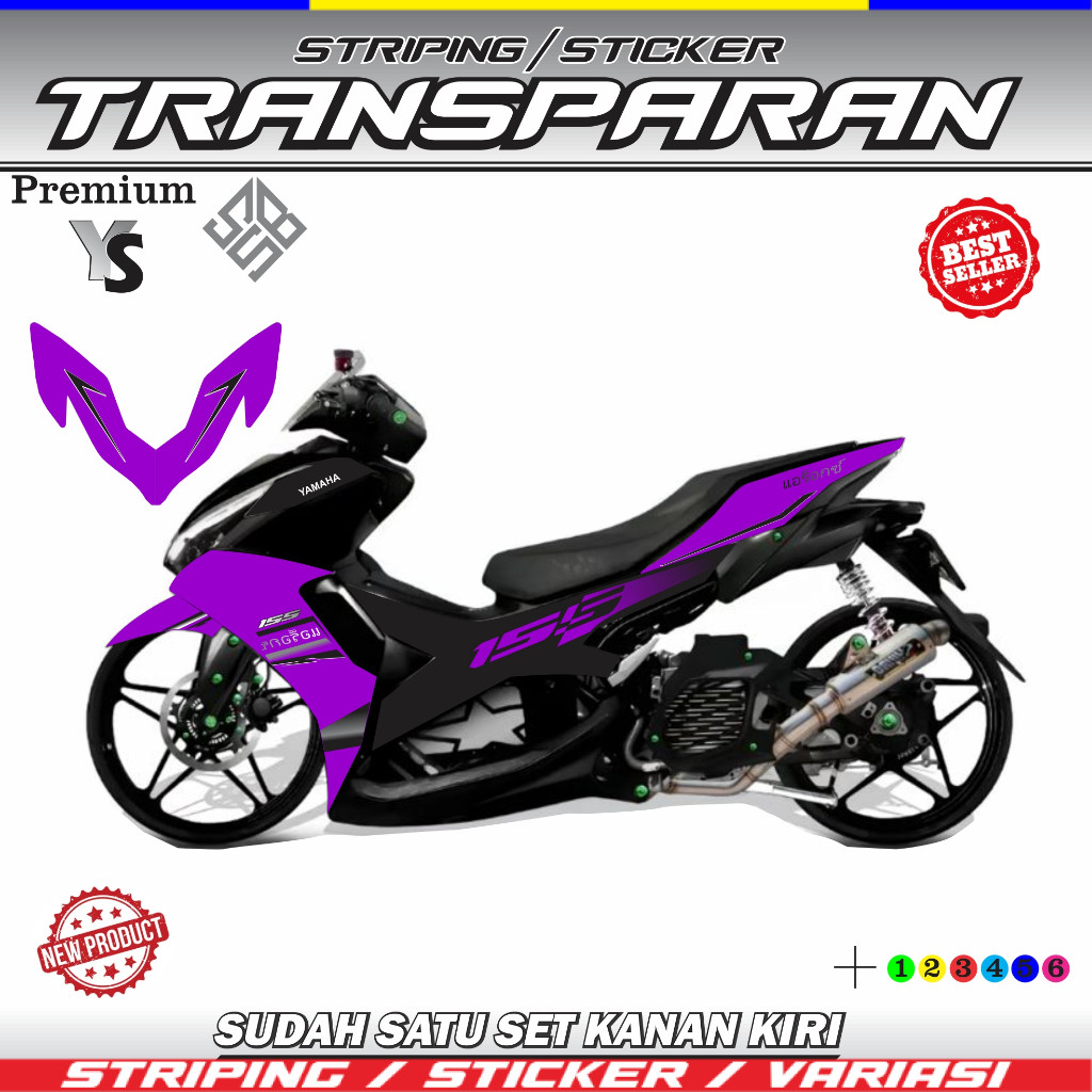 Striping Transparan Aerox New 155 Connected Thailand Terbaru variasi striping list