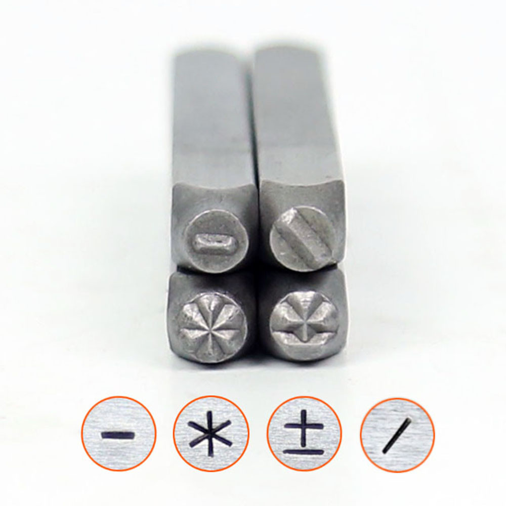 

3mm Dash/Asterisk/Plus-minus/4MM Slash sign symbols steel stamp letters,Metal jewelry Steel word punch stamp seal