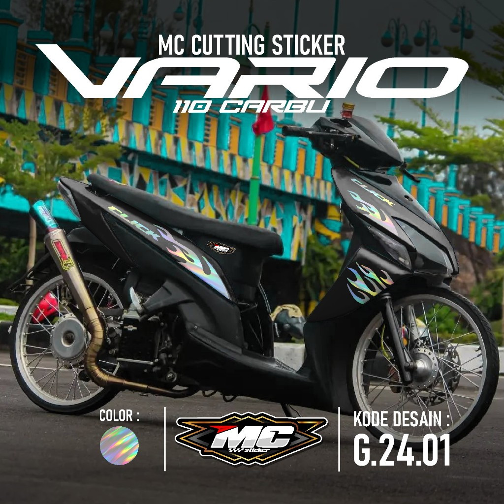 Cutting Sticker Vario 110 Karbu - Aksesoris Motor Stiker Honda Vario 110 Old Vario Lama Hologram Kro