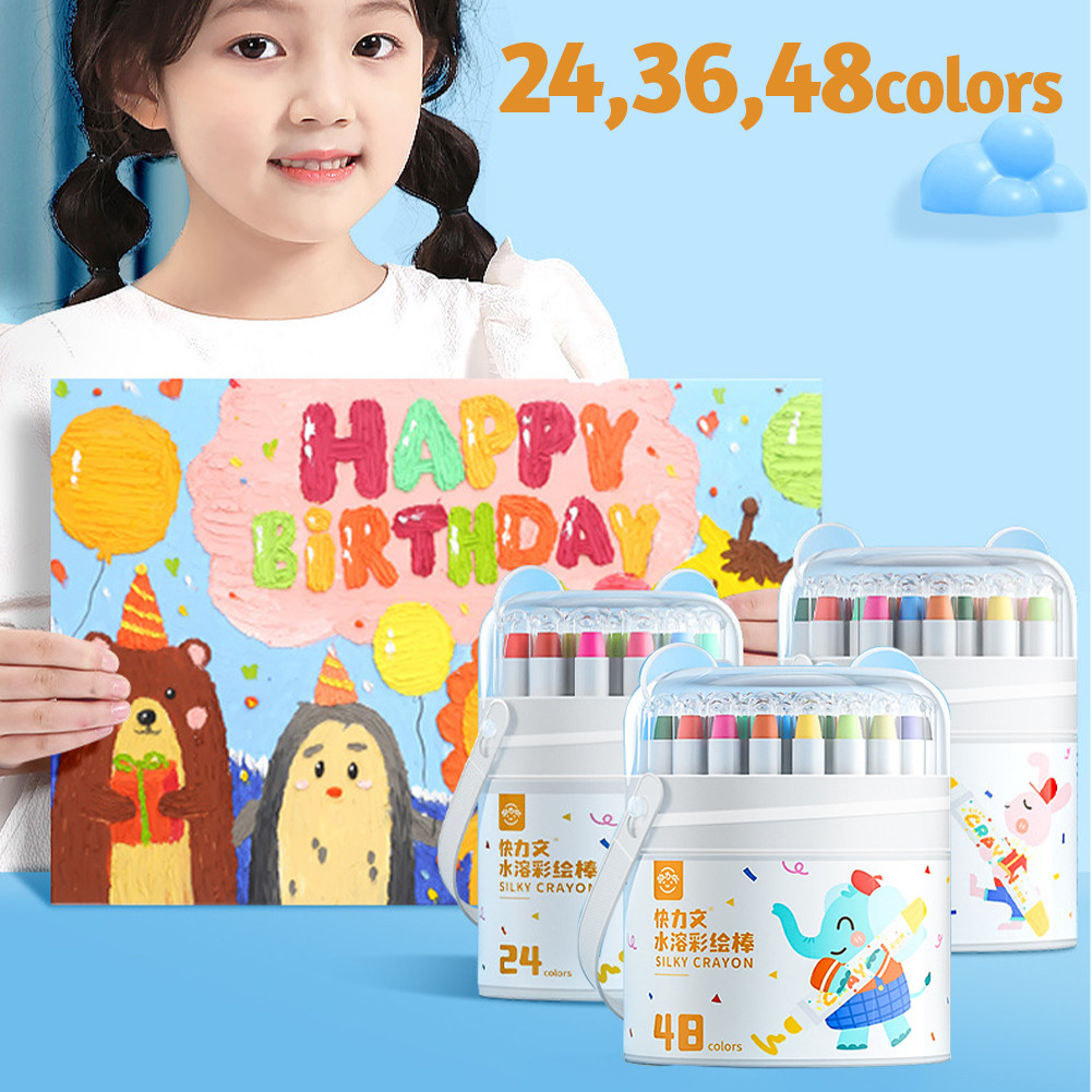 

Color Crayon For Kids Tidak Beracun yang Dapat Dicuci / Krayon Mewarnai Alat Warna Set Anak Wipe and Clean