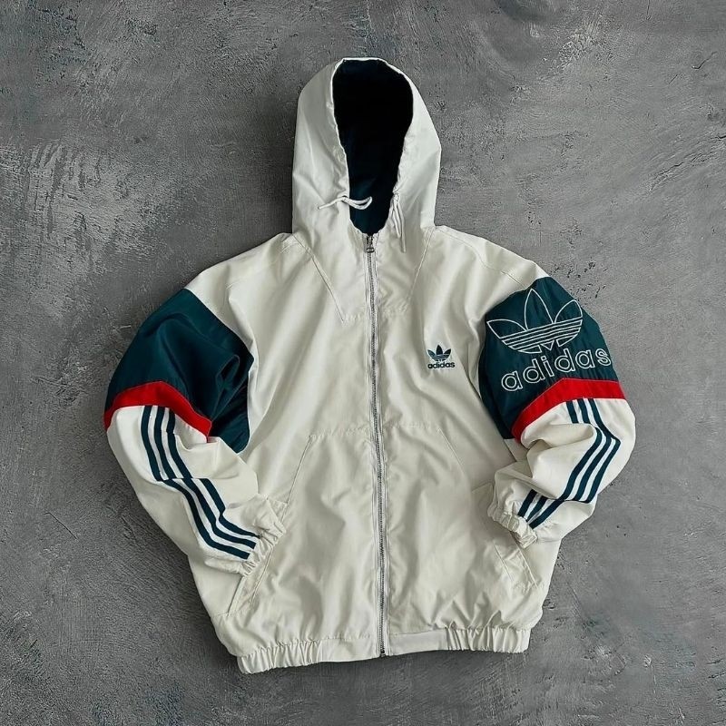 WR58GR Jaket Parasut Outdor adidas Pria wanita  Full Tag&Lebel//Jaket Windbreakers//Jaket Olahraga//