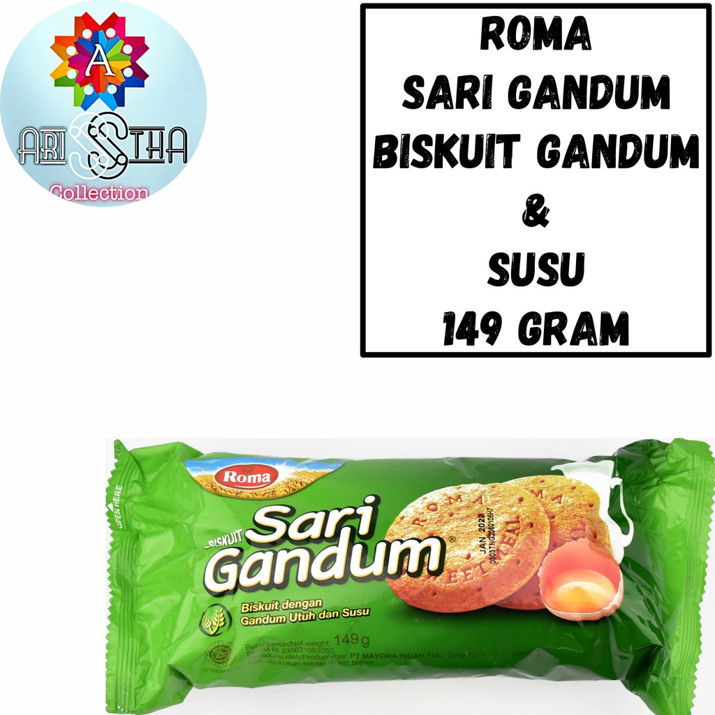 

Roma Sari Gandum Biskuit Gandum Utuh dan Susu 149 Gram