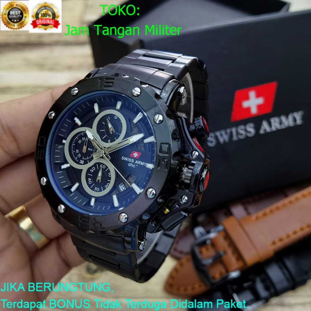 Jam Tangan Pria Swiss Medd CRONO AKTIF Bonus Tali Kulit dan Box Limited Terlaris dan Terbaru Anti Ai