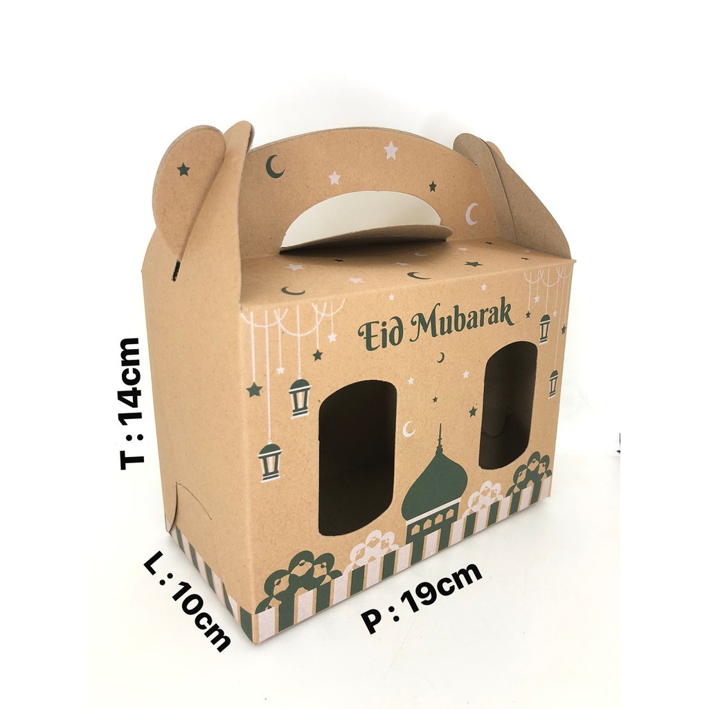 

10 PCS GABLE BOX KRAFT CETAK 19X10X14 JENDELA NON LAMINASI 350 GSM