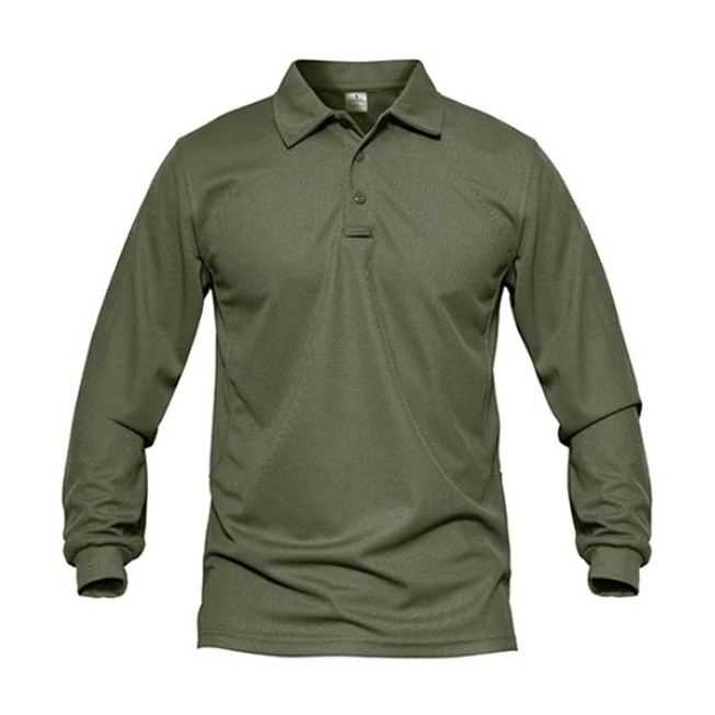 Persiden Fashion -  Polo Shirt Pria Lengan Panjang Unisex Polo Polos Army