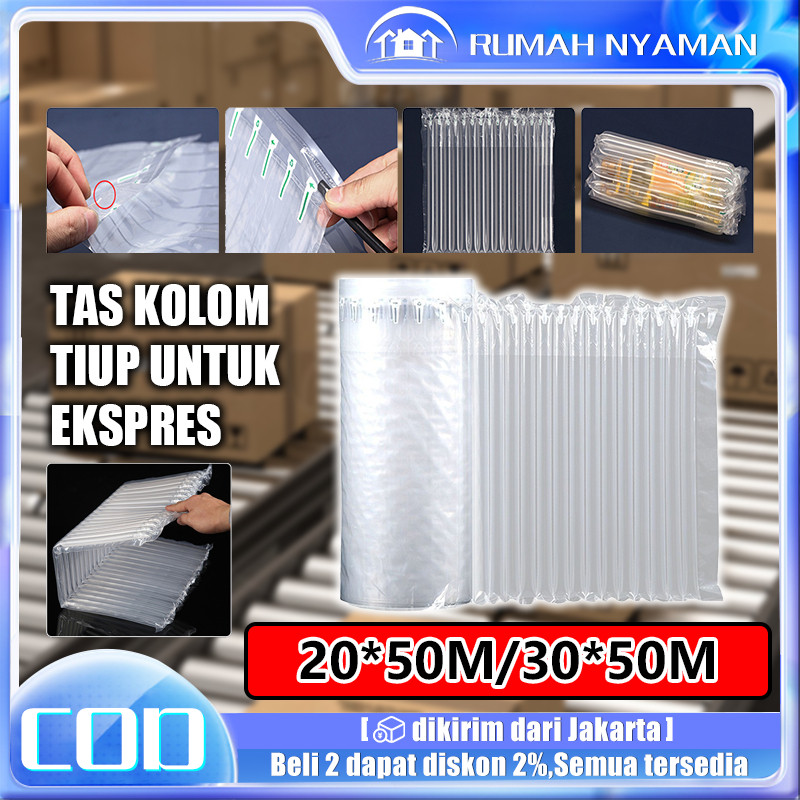

Tambahan Bungkus Gelembung Transparan 20*50m/ Perlindungan ganda Penggunaan kemasan produk Extra Bubble Wrap Transparan / Plastik Gelembung