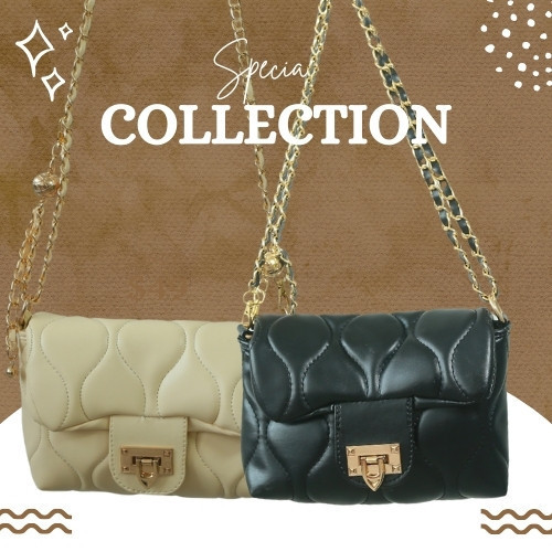 Fuji Shoulder bag -  Tas wanita selempang Sling Bag - Cream