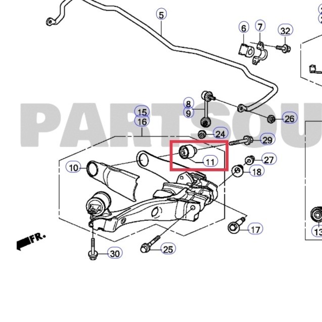 Bushing Trailing Arm Belakang Odyssey RB1 RB3 2004-2012