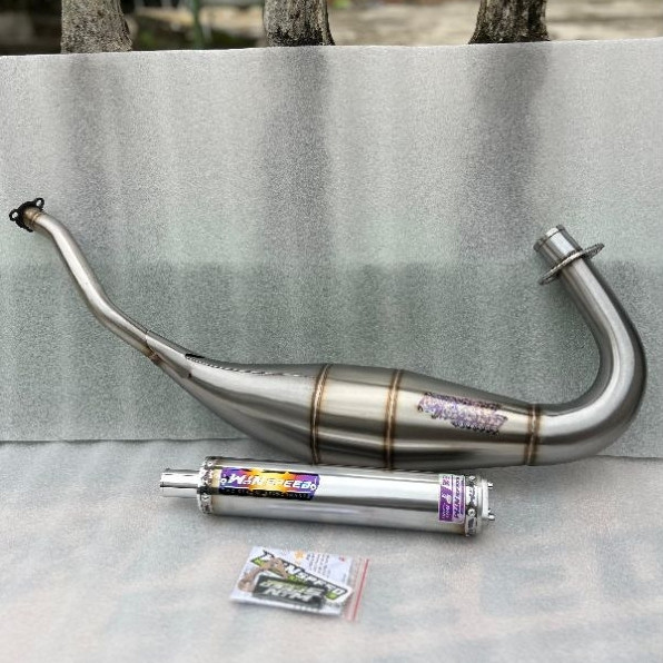 KNALPOT RACING NINJA R/SS/RR TYPE KOBRA MEDIUM BAHAN STANLIS PRES SLINCER STANLIS MONCONG ALMANIUM D