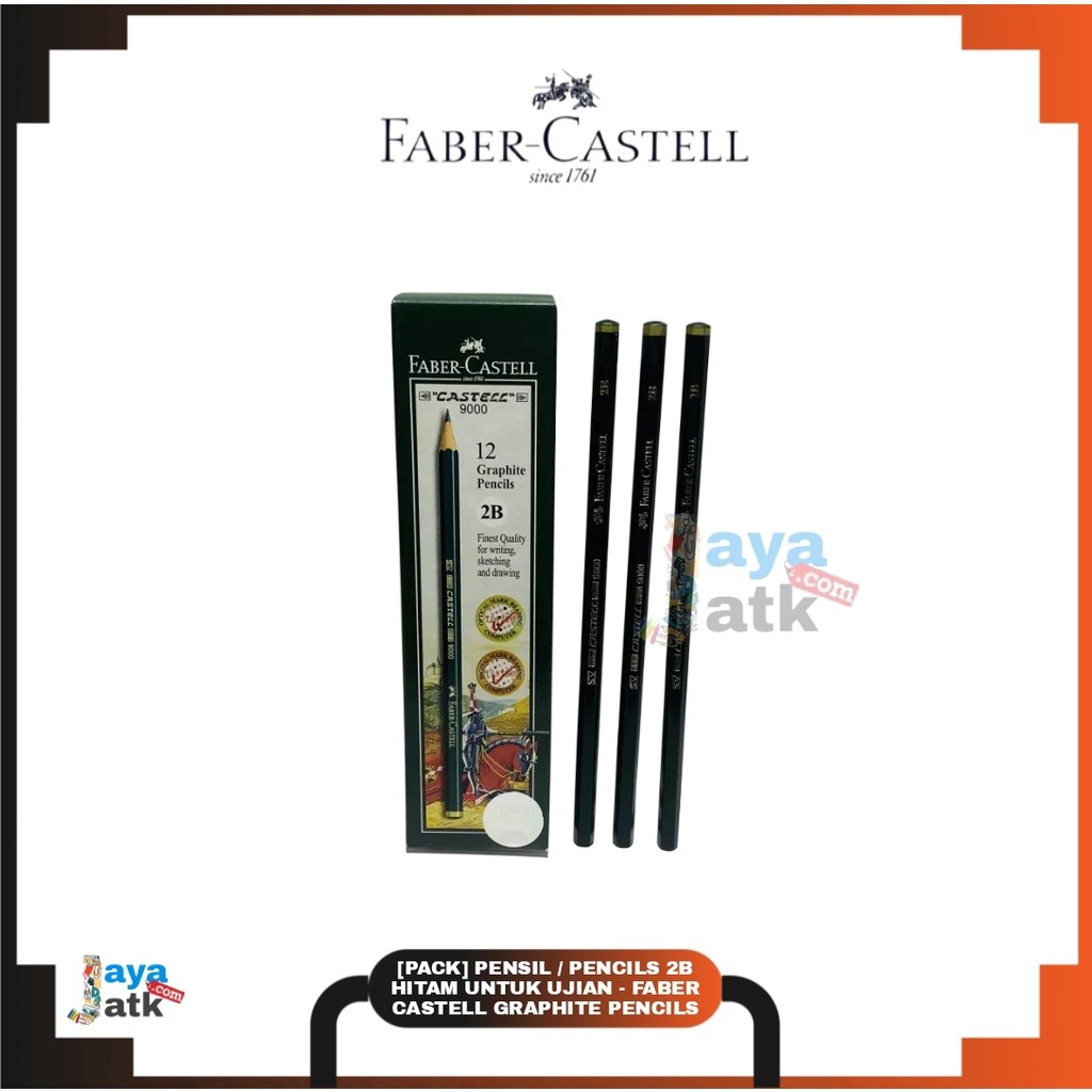 

(PACK) Pensil / Pencils 2B Hitam Untuk Ujian - Faber Castell Graphite Pencils