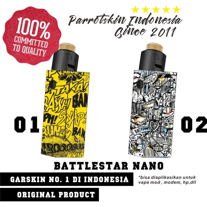 

Garskin skin premium Smoant Battlestar Nano typo edition bisa custom