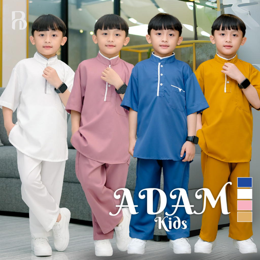 DEVIY BERKAH STORE RASHAKI ADAM KIDS 2IN1 | Baju Koko Anak Laki-Laki Modern | Setelan Muslim Anak 1–