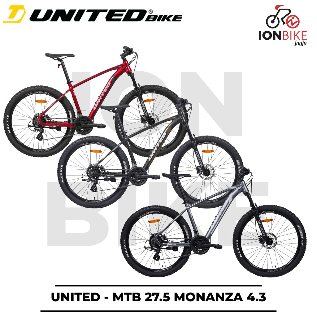 Sepeda MTB 27.5 United Monanza 4.3 Alloy 8 Speed Hydrolik Gunung 4.0 5.0 43 Terbaru Cascade Cleave M