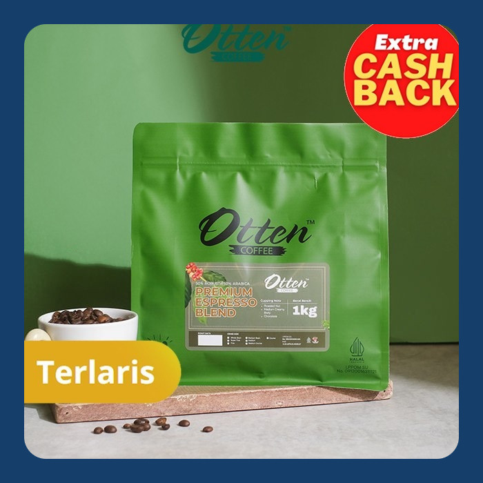 

Premium Espresso Blend 1kg Biji / Bubuk Kopi Komersial House Blend Arabica / Arabika Robusta Otten Coffee Commercial Roasted Beans