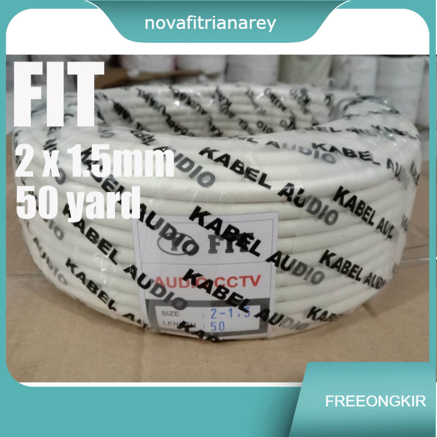 KABEL NYM KAWAT 2x1.5 mm Merk FIT 50y audio listrik 2 x 1,5mm engkel cable nym