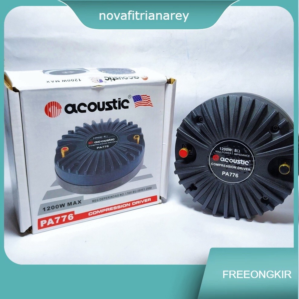 Driver Tweeter Acoustic Accoustic PA776 PA 776 1200 Watt Maxx Coil 2,85 Inchi Original Model Baut Bi