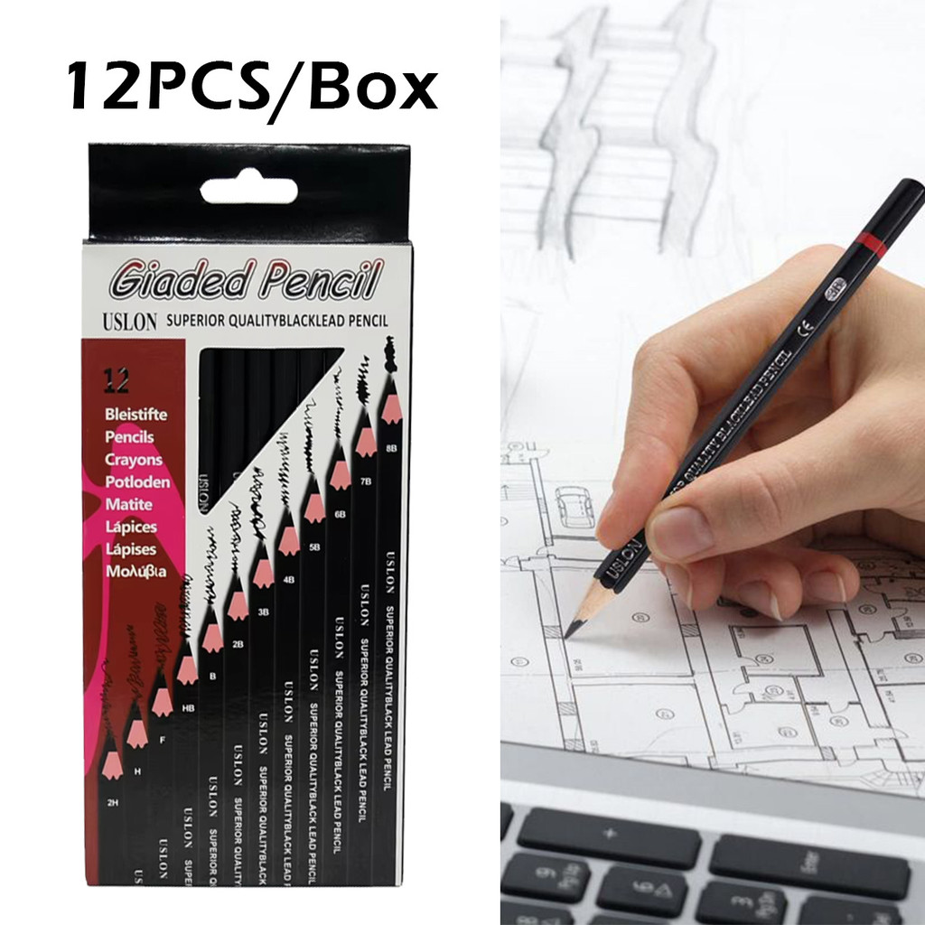 

12pcs/set Drawing Pensil Charcoal Sketch Pencil Alat Sketch Pensil Art Pensil Lukis Gambar Menggambar 2H-8B