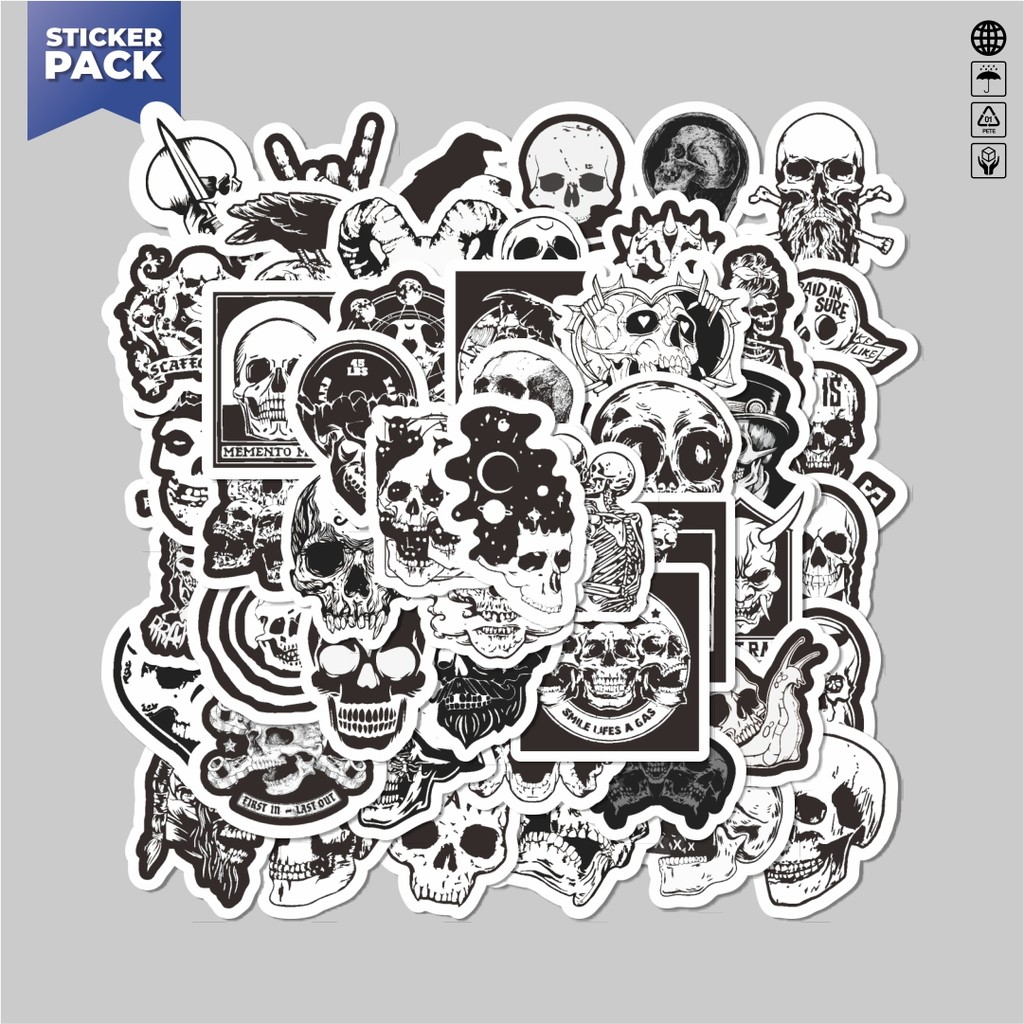 

[100PCS]Stiker Pack Stiker Aesthetic Black And White Brand Distro Versi 4 Aesthetic Vinyl Anti Air Dekorasi Sticker Laptop Buku Journal Koper Helm Casing HP Gitar Helm Skateboard