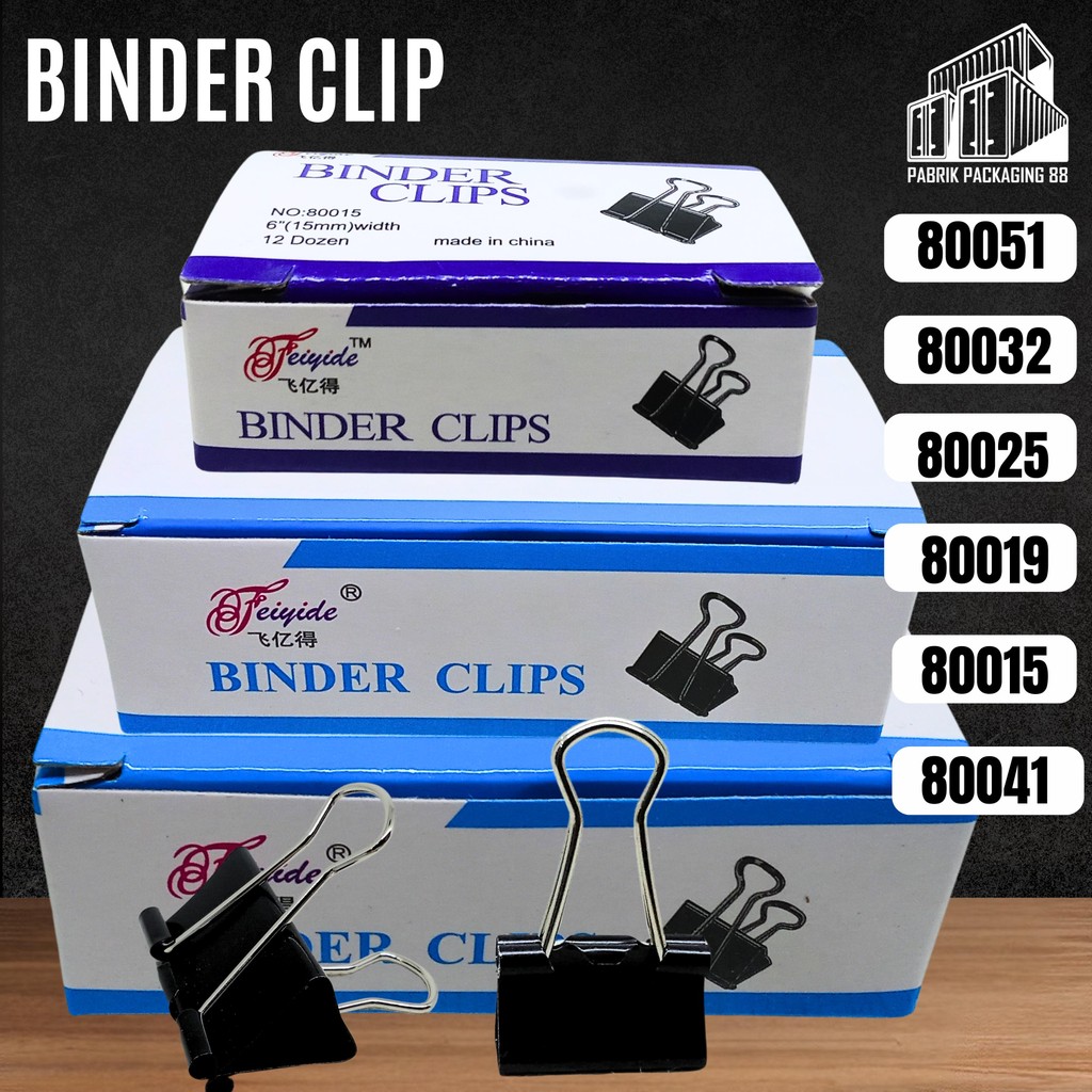 

1 Box 12 Pcs Binder Klip 105 107 111 155 200 260 Clip Penjepit Kertas Binder 51MM Bukan Joyko 1Dozen