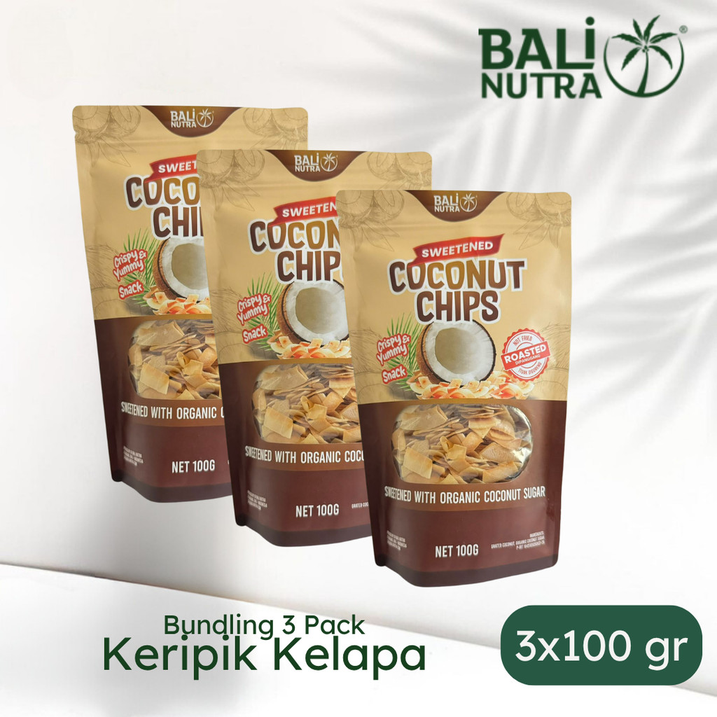 

Paket 3 Pack Bali Nutra Premium Coconut Chips 3x100gr