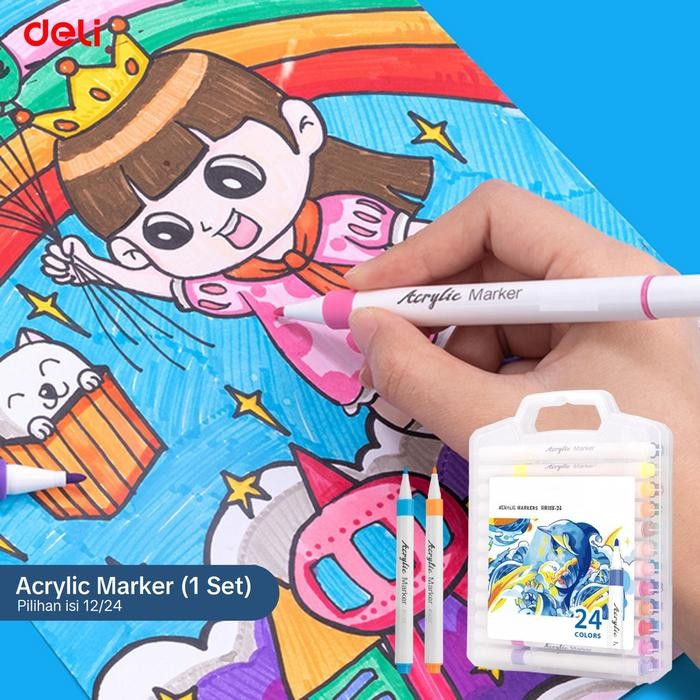 

Promo [Si WIBU] Deli Combo Sketch Marker/Acrylic Marker + Skecth Marker + Penghapus bisa dibentuk + Nusign Pensils + Rautan Alat Kertas Pencils Sketchbook - Acrylic Marker 12 + Bonus Terlaris