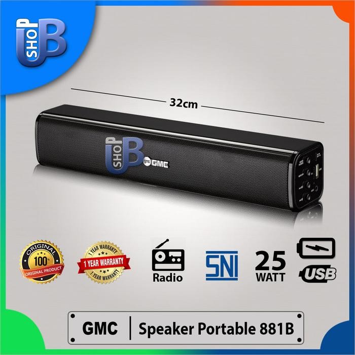 SPEAKER PORTABLE GMC 881B BLUETOOTH - SPEAKER GMC 881B BLUETOOTH