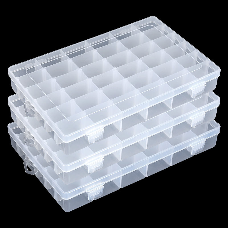 

36 Grids Plastic Organizer Box Storage Container Jewelry Box with Adjustable Dividers for Beads Art DIY Crafts Fishing Tackles