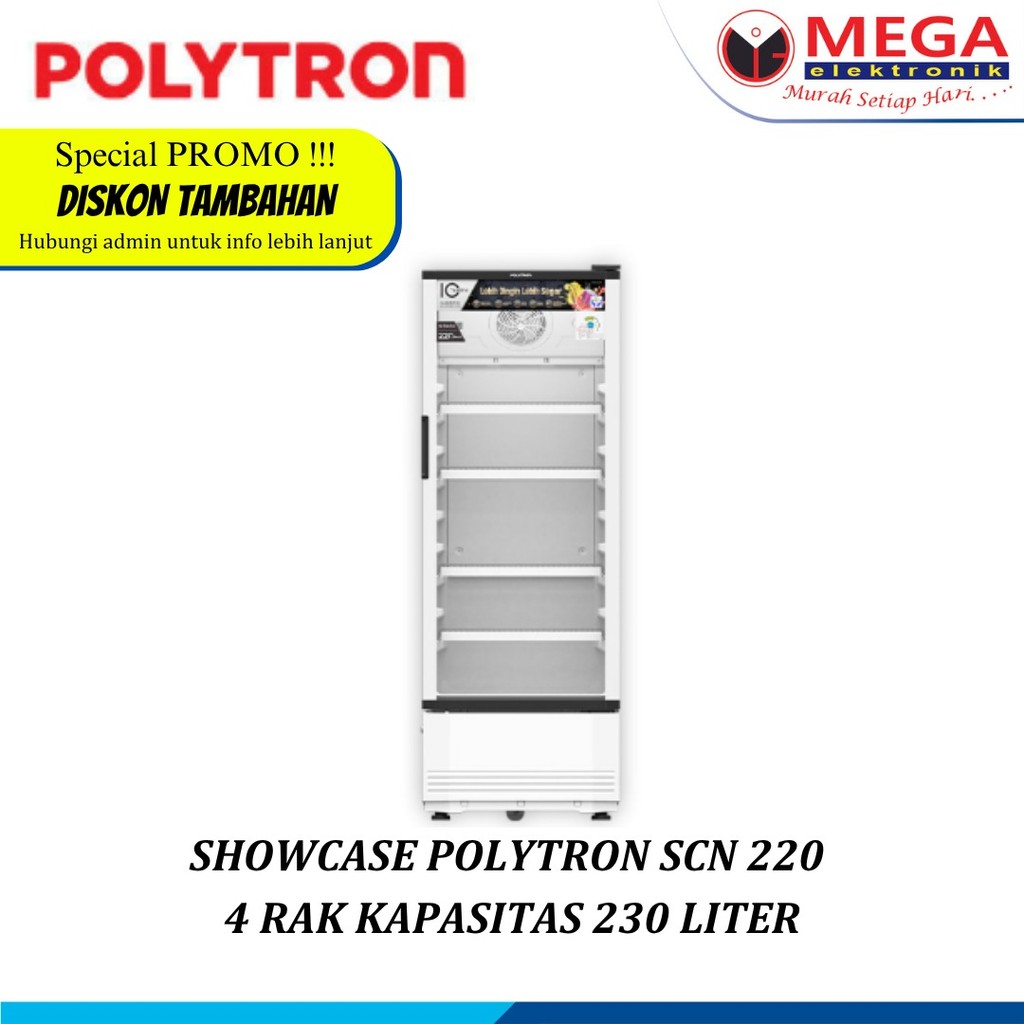 SHOWCASE POLYTRON SCN 220  4 RAK KAPASITAS 230 LITER