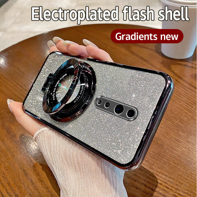 Soft HP Case OPPO Reno Casing Silikon Untuk OPPO Reno CPH1917 Case berkilau Berlapis Handphone Phone