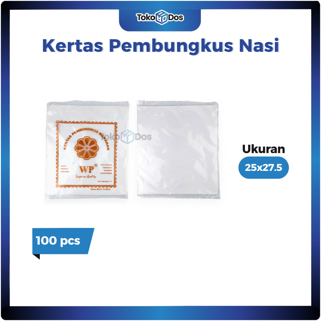 (100 pcs) Kertas Pembungkus Nasi KFC / Kertas Burger / Kertas Kebab Merk WP Tahan Panas dan Kuat