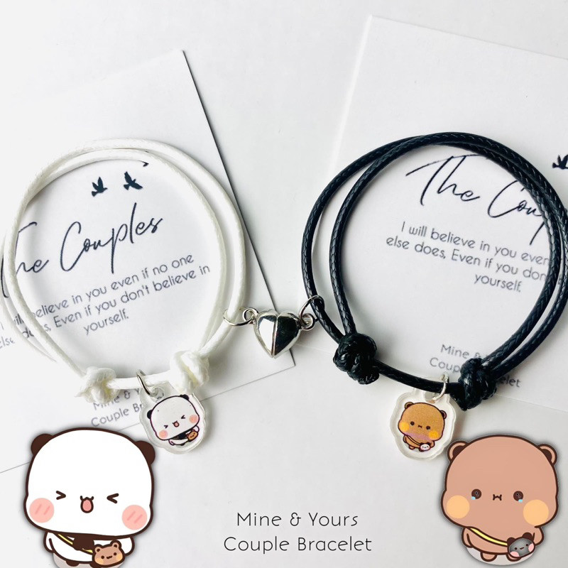 NEW Gelang Couple Magnet Liontin Beruang Couple Lucu Kekinian Sepasang | Couple Bracelet | Gelang Co