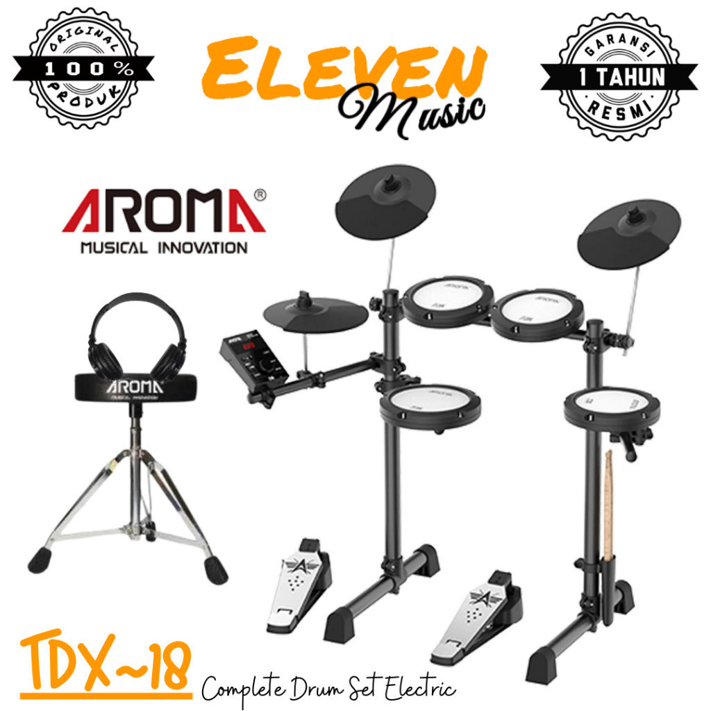 Aroma TDX18 Digital Electronic Drum Kit Drum Elektrik Paket Aroma Music TDX-18