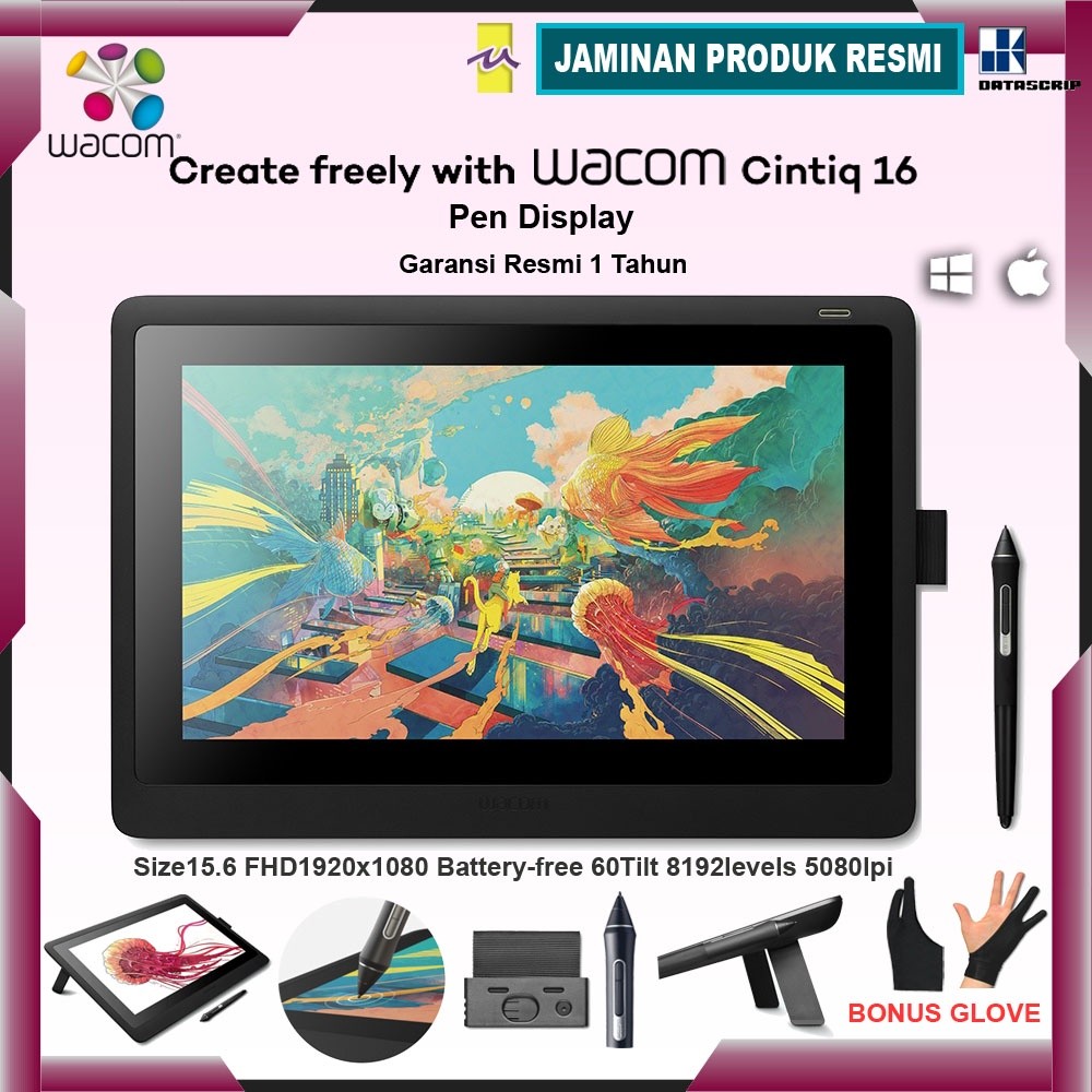 WACOM Cintiq 16 Venus DTK-1660 Pen Display Drawing Tablet