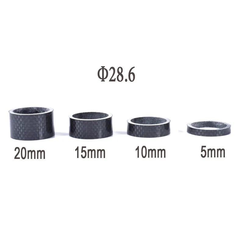 Spacer Sepeda Headset Stem Carbon 3K Ukuran 3mm 5mm 10mm Diameter 28.6 1-1/8 Oversize OS Ring Spacer