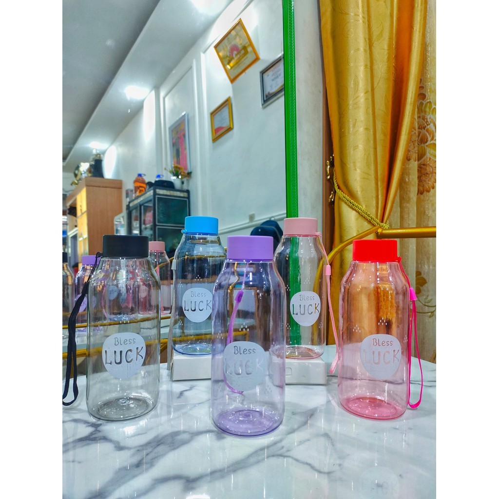 NEW BOTOL MINUM PLASTIK  / BOTOL MINUM UNIK BLESS LUCK 350 ML