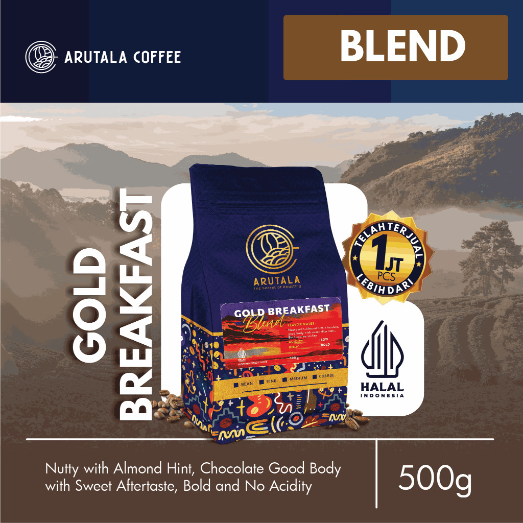 

Ready ARUTALA Kopi Gold Breakfast Blend 500 gram terjamin