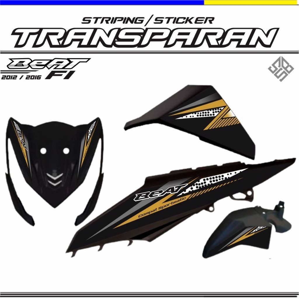 STRIPING STIKER TRANSPARAN BEAT PGM FI  FI MOTIF SIMPLE ELEGAN / STRIPING BEAT FI TRANSFARAN TRANSPA