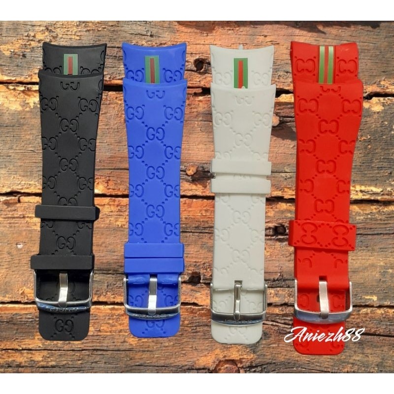 Strap Tali Jam Tangan Gucci Tali Karet Rubber Jam Gucci Baut