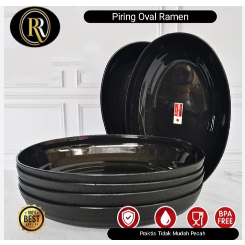 SID PIRING OVAL JEPANG PIRING SUSHI PIRING RAMEN JAPANESE STYLE PIRING HITAM ESTETIK BAGUS PIRING RE