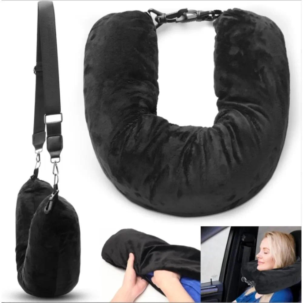 

1 PC Stuffable Neck Pillow Velvet Soft Neck Pillowcase for Travel Portable Luggage Pillowcase Storage Bag with Zipper