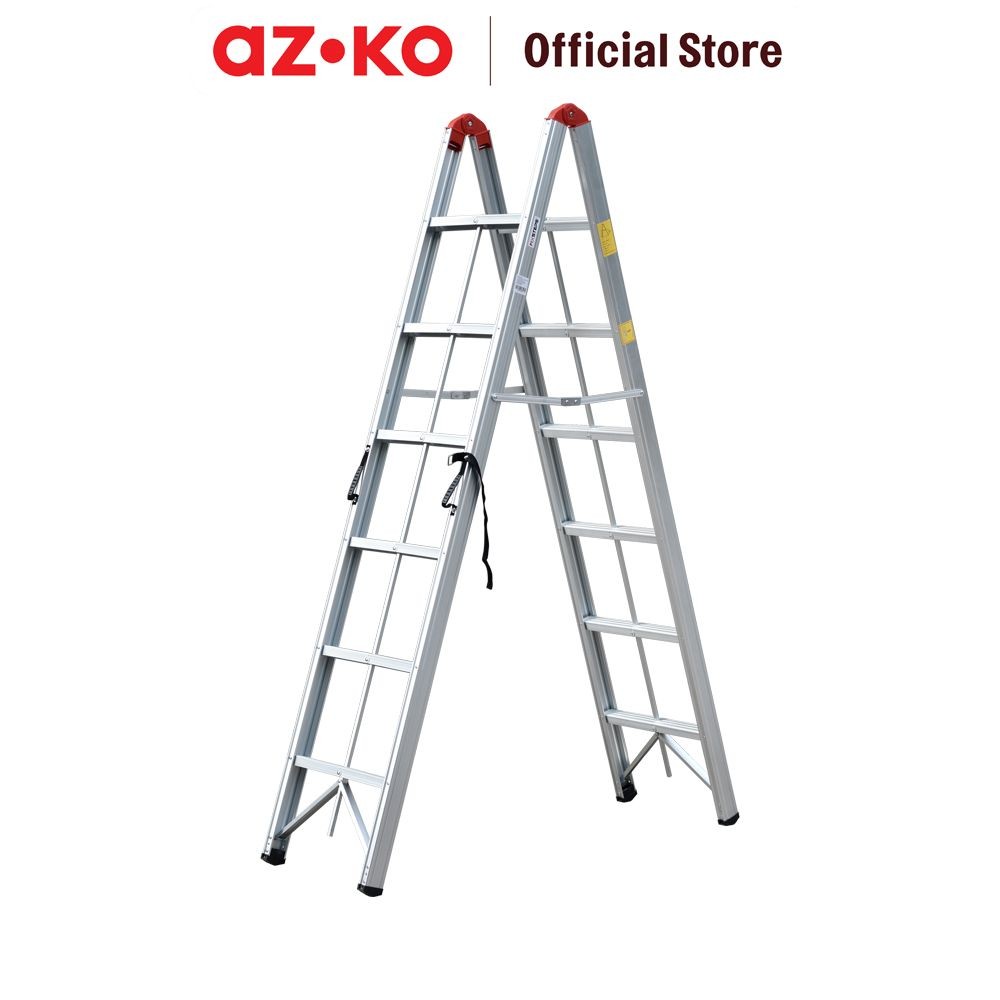 AZKO Fixsteps 2.1 mtr Tangga Lipat Aluminium Stick 2x6 Step Multifunction Household Ladder Peralatan