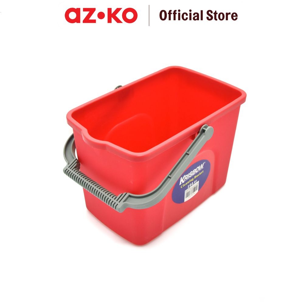 AZKO Krisbow 10 ltr Ember Plastik Mc3007 - Merah Bak Air Serbaguna Ember Dengan Handle Multifunction