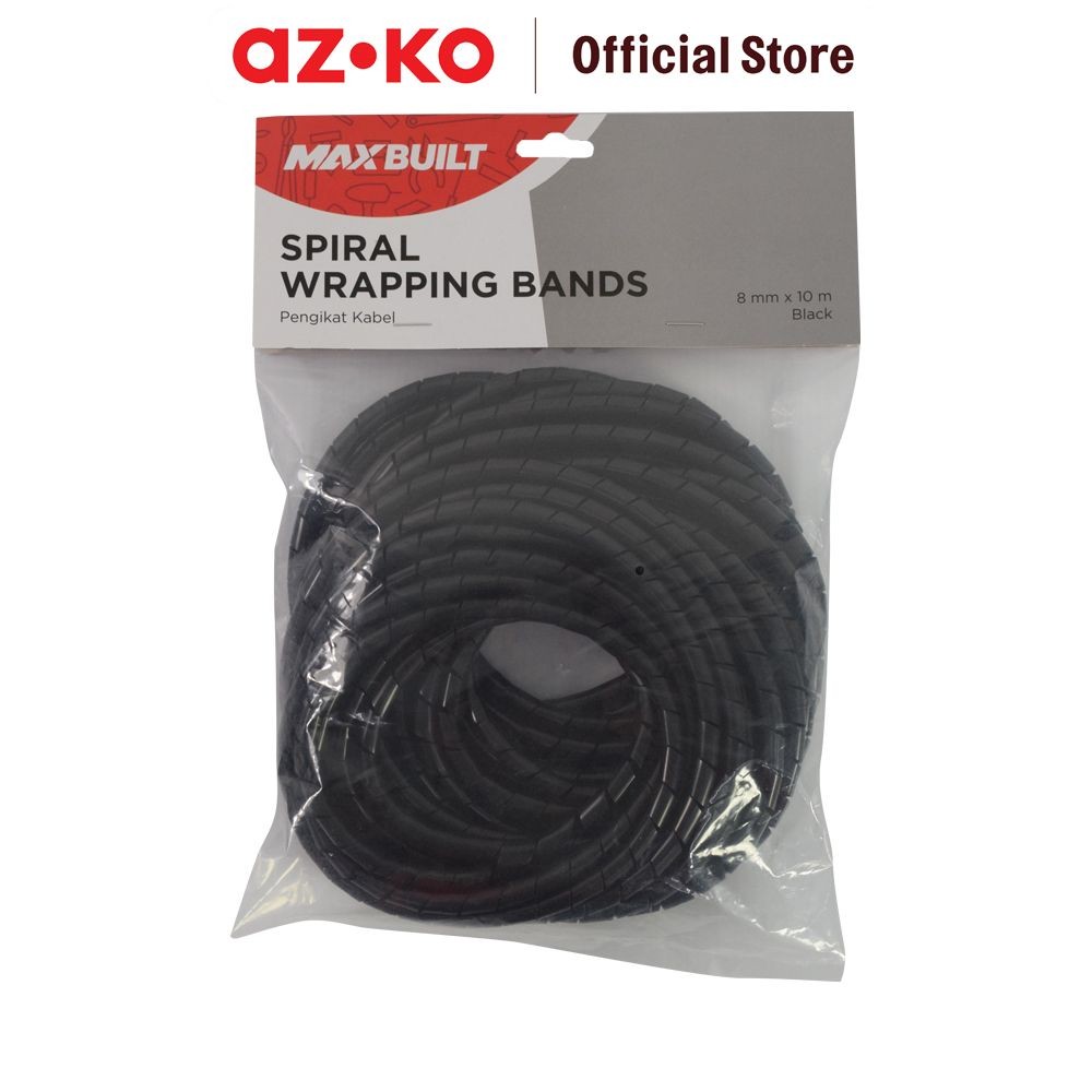 AZKO Maxbuilt Pelapis Kabel Spiral Xls-08 - Hitam Spiral Wrapping Bands Aksesoris Pelindung Kabel Se
