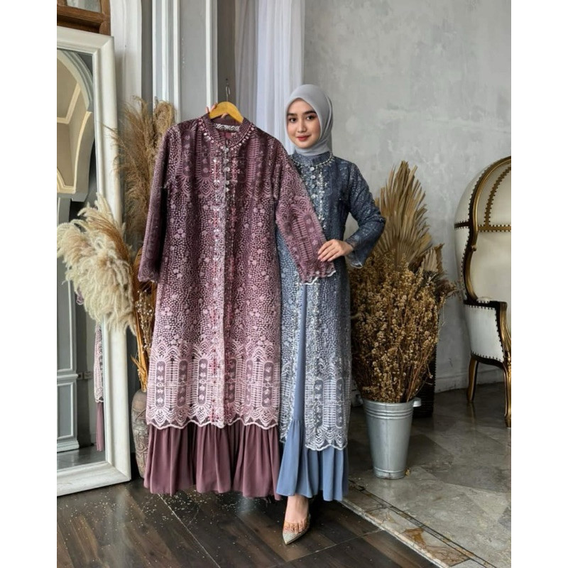 NEW ARRIVAL GAMIS GARDIGAN TILE GRADASI PAYET | GAMIS OUTHER LEPAS PASANG | GAMIS CERUTY MIX PAYET |